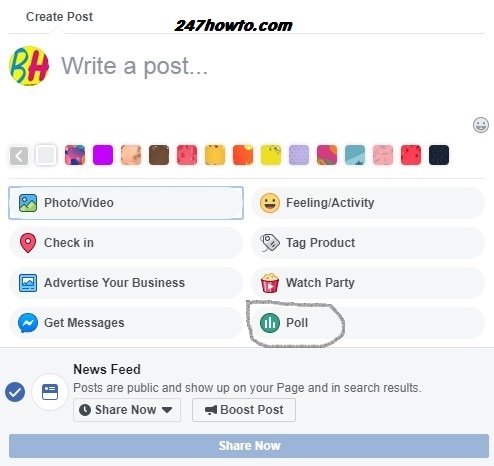 how to create poll on facebook page