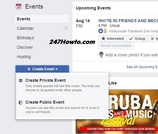 How to create or post events on Facebook