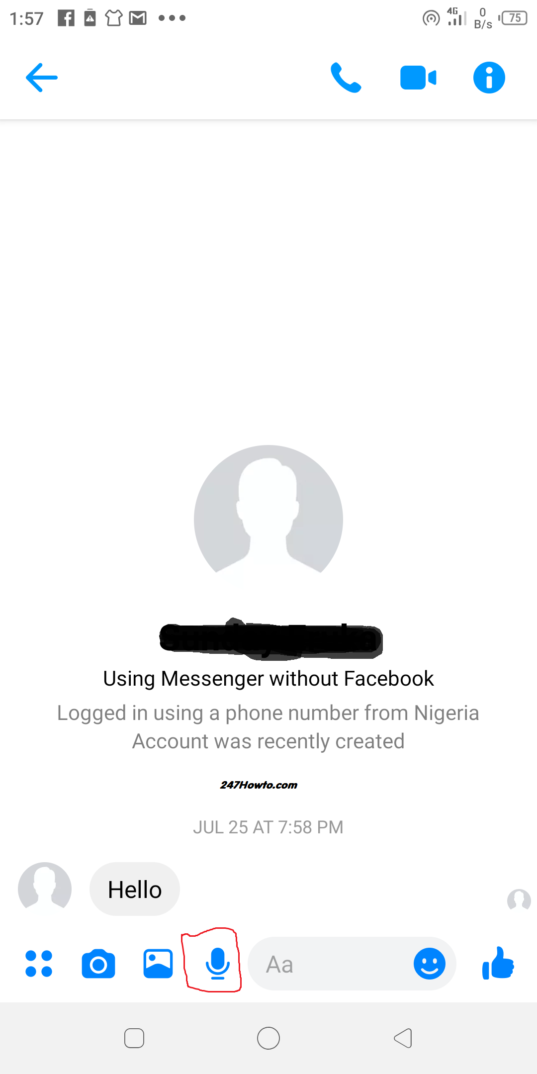 How to send voice message on facebook messenger