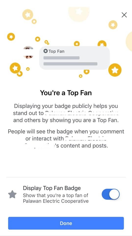 Where can I see my top fan badges on Facebook