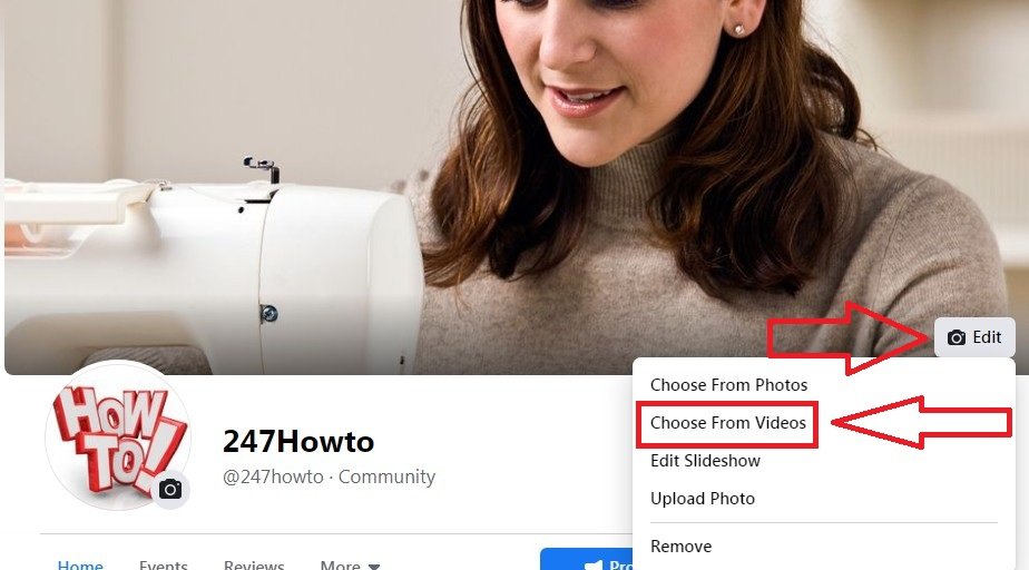 How to upload video to cover photo