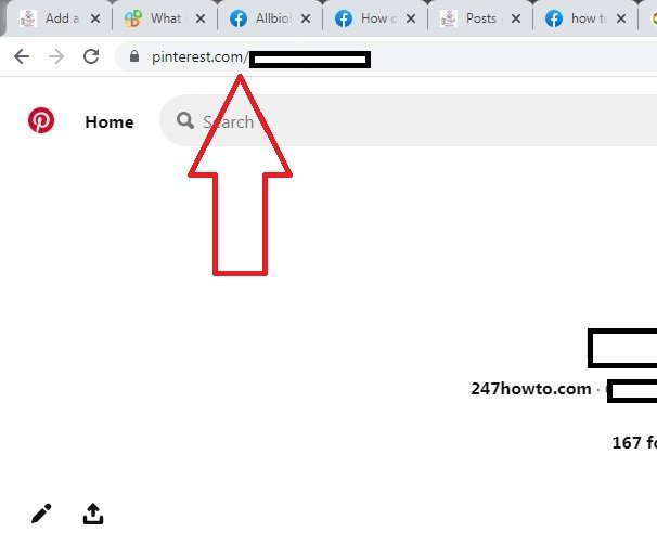 how to find my pinterest website url